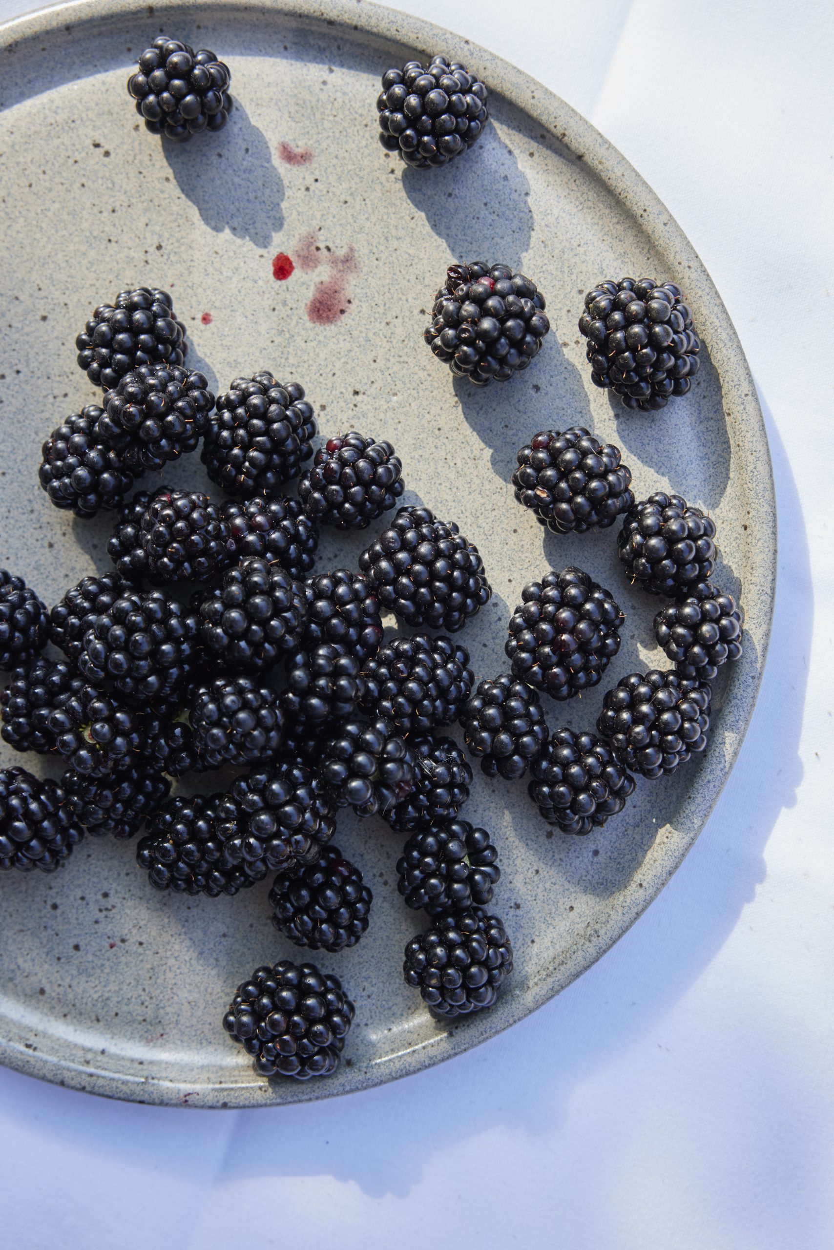 Local blackberries served on a plate at Blakeney Hotel